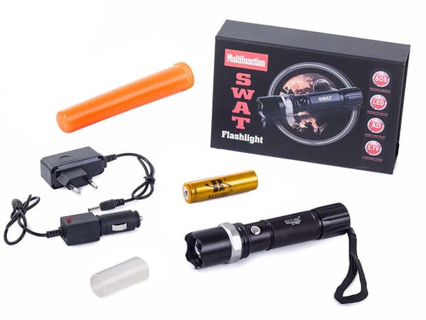 Oppladbar lommelykt - CREE Q5 LED - 15cm - Luftfartøy aluminium