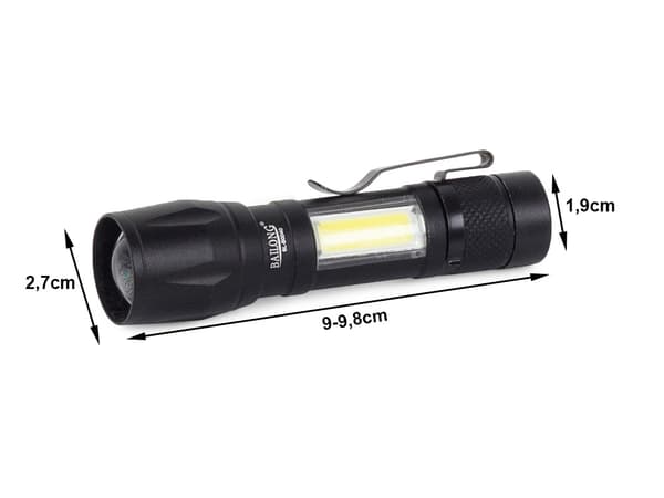 Military-alumiininen taskulamppu CREE XP-E LEDillä ja zoomilla