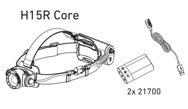 LEDLENSER H15R CORE taskulamppu musta