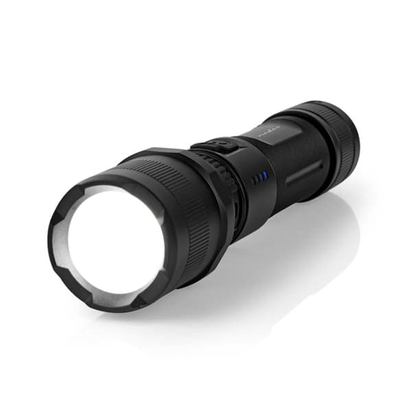 Nedis LED lygte | Batteri | 3.7 V DC | 10 W | N/A | Batterier medfølger | Opladningsbar | Nominel lysstrøm: 1000 lm | Lysområde: 110 m | Stråler Vinke Sort