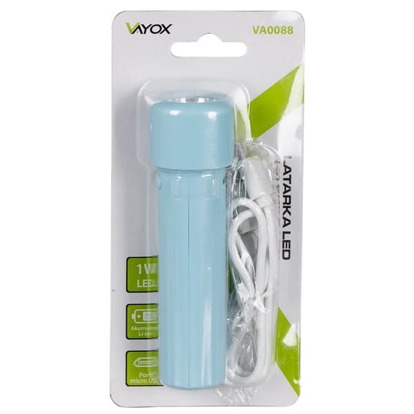 Genopladelig lommelygte 1W 100+300lm VA0088 VAYOX