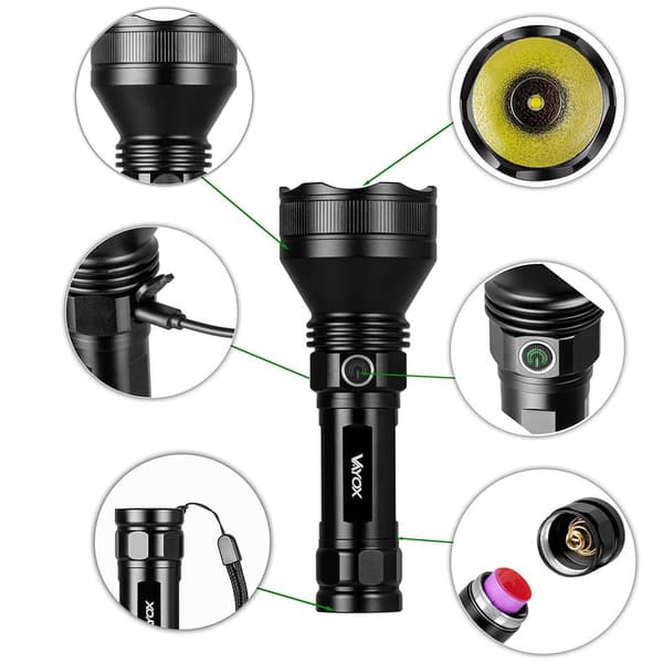 Taktisk ficklampa 20W 1900lm 17cm Pro Series VA0109 Vayox
