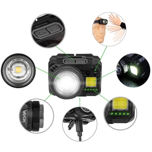 Pandelygte XPG3 + COB hybridzoom strømforsyning VA0098 Vayox