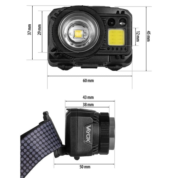 Pandelygte XPG3 + COB hybridzoom strømforsyning VA0098 Vayox