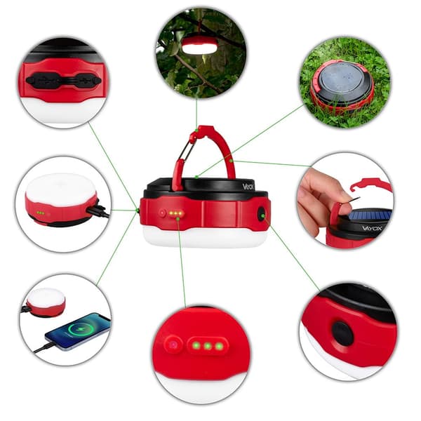 Lommelygte med solenergi til camping 500lm VA0100 VAYOX