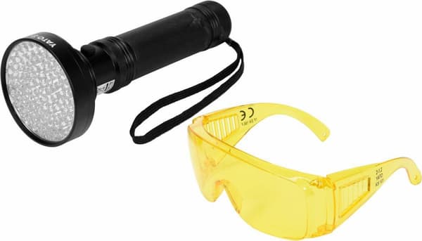 YATO UV 100 LED Lommelygte + BRILLER Sort