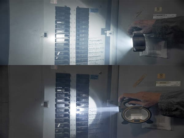 Kraftig LED/Halogen inspektionslampe Batteridrevet