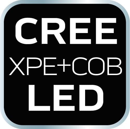 Ladattava USB-taskulamppu 300 lm 2 in 1 CREE XPE + COB LED