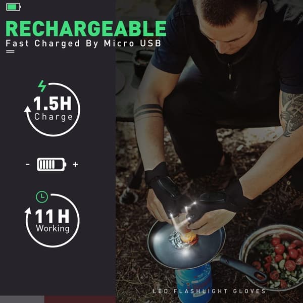 1 par LED lommelykt Mante Repair oppladbar hanske