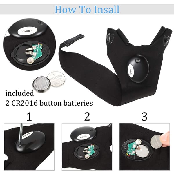 1 par Left + Right Night Fishing LED lommelygte Mitt Handske