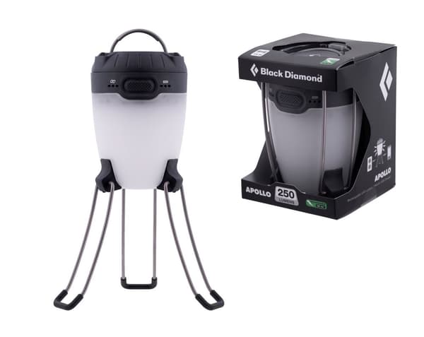 Black Diamond Apollo Paristokäyttöinen retkeilylyhty USB-portti Grafiitti, Valkoinen