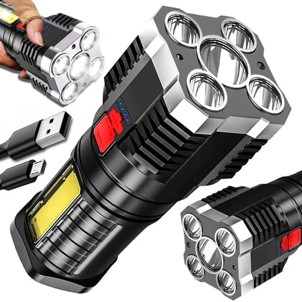 Kraftig oppladbar LED-lommelykt