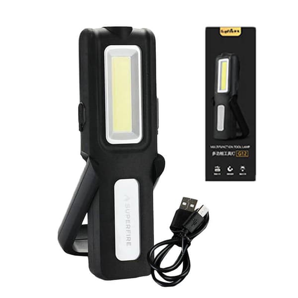 Työpajataskulamppu Superfire G12, 566lm, USB