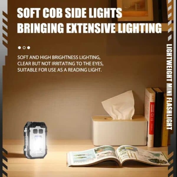 Mini LED taskulamppu taskulamppu avainnippu USB ladattava sinisellä valolla