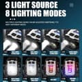 Pikkukuva 7 / 10: Mini LED taskulamppu taskulamppu avainnippu USB ladattava sinisellä valolla