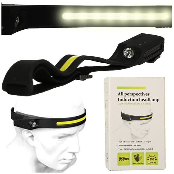 Genopladelig LED forlygte lommelygte