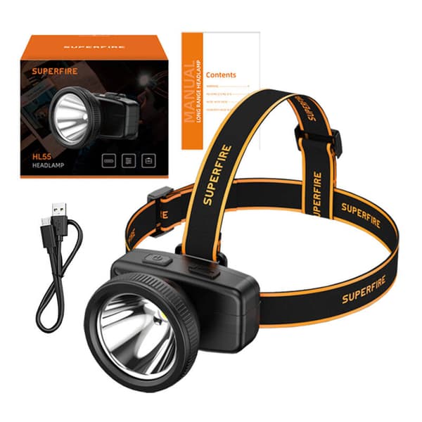 Forlygte Superfire HL55, 150lm, USB-C