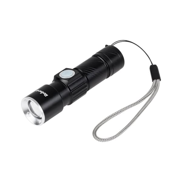 3W alumiininen taskulamppu (ZOOM, USB-liitin)