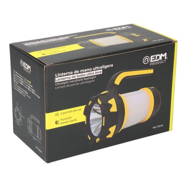 Uppladdningsbar LED-handficklampa - EDM - 350lm