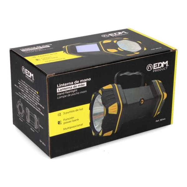 Uppladdningsbar LED-ficklampa - EDM - 400lm - Främre och sidobelysning - Batteritid 17 timmar - IP44