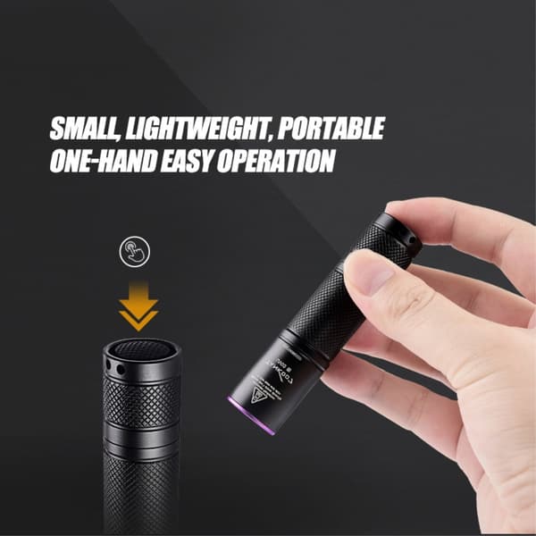 TANK007 365nm ultraviolett ficklampa Handhållen UV-fackla för valutaverifiering