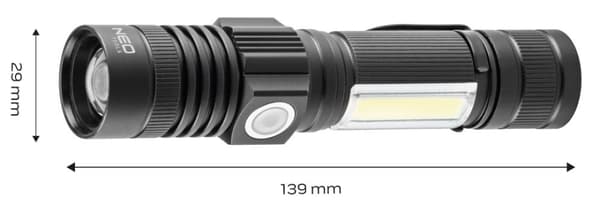 Ladattava USB-taskulamppu 800lm 2 in 1 CREE T6 LED