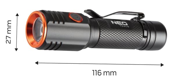 Ladattava USB C taskulamppu 2000lm CHN LED