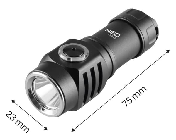Genopladelig USB C lommelygte 500lm SST20 LED