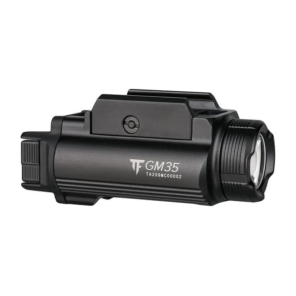 Trustfire GM35 Taktinen Taskulamppu, 1350 Lumenia, USB-ladattava,Li-polymeeriakku, musta