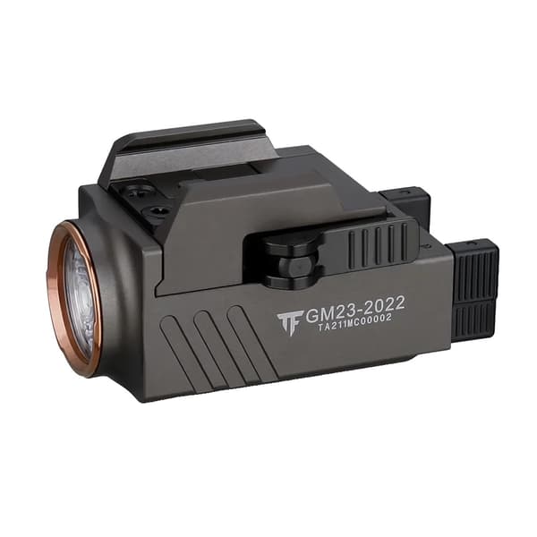 TrustFire taktinen taskulamppu, 800 lumenin teho, vedenkestävä IP64,harmaa, Li-polymeeriakku, musta