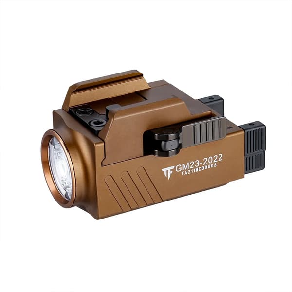 TrustFire taktinen taskulamppu, 800 lumenin teho, vedenkestävä IP64,Li-polymeeriakku, musta, keltainen