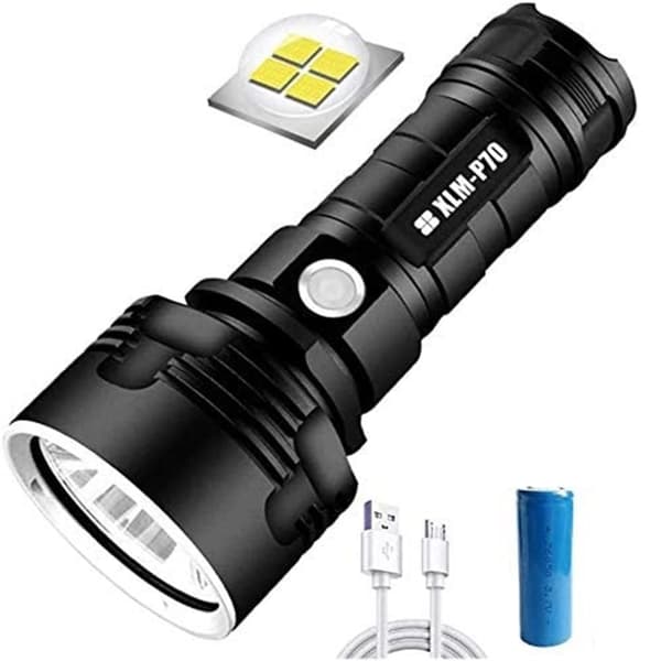 LED-vesitiivis taskulamppu, 100 000 lumenin kirkkaus, 800 m sädeetäisyys,musta