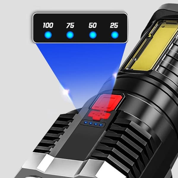 Lommelygte IPX4 Vandtæt 5 LED COB-lampe med høj lysstyrke 800mAh lithiumbatteri