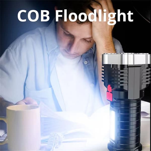 Lommelygte IPX4 Vandtæt 5 LED COB-lampe med høj lysstyrke 800mAh lithiumbatteri