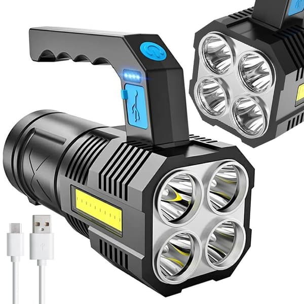 Kraftig oppladbar LED-lommelykt