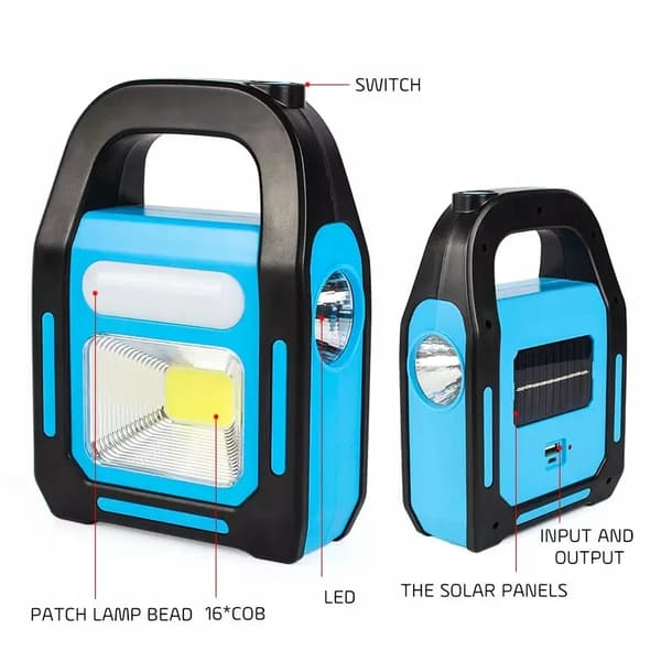 Halogen BÆRBAR BATTERI SOLARLommelygte 30W