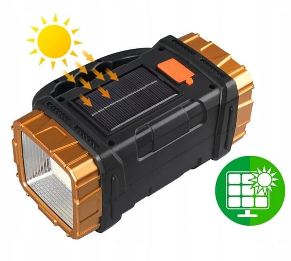 STYRKT BATTERI Lommelygte SØGELAMPE MULTIFUNKTIONEL 25W SOLAR TOURIST