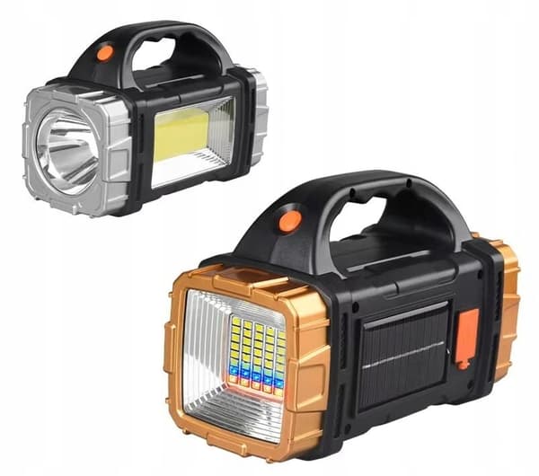STYRKT BATTERI Lommelygte SØGELAMPE MULTIFUNKTIONEL 25W SOLAR TOURIST