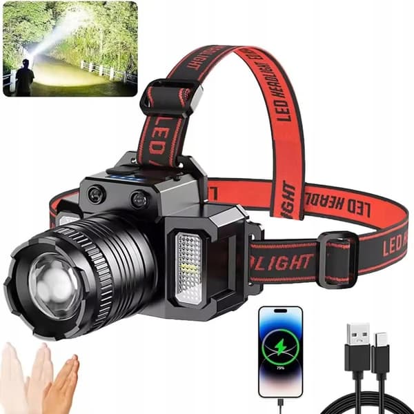 ZOOM PANDELAMPE TAKTISK PANDELAMPE BEVÆGELSESSENSOR IPX4 5 TILSTAND