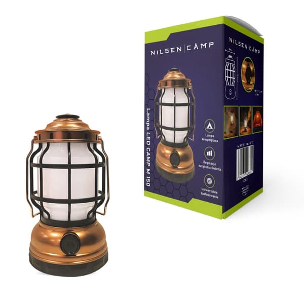 Camp M 150 LED-lampe i kobber med mælk