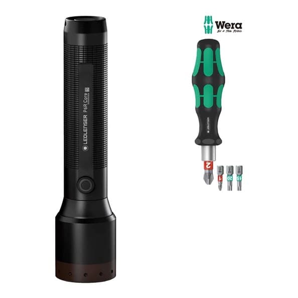 Ledlenser P6R kärnficklampa + WERA-set