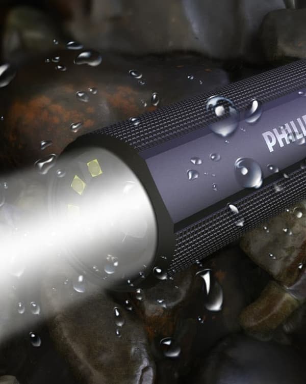 Philips kraftfuld genopladelig lommelygte