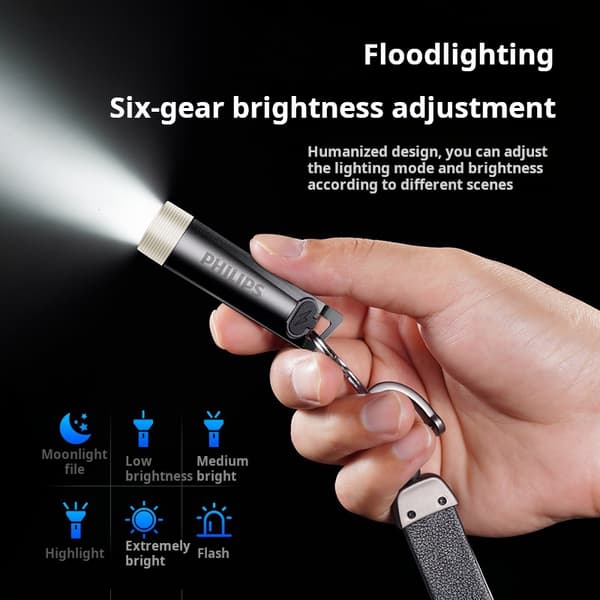 Philips LED Bright Mini Torch Outdoor kannettava riippuva avaimenperä violetti valo taskulamppu