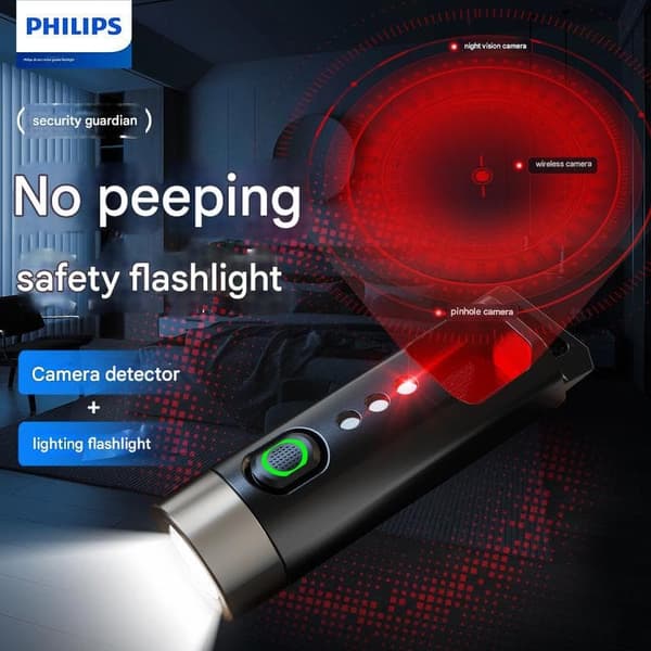 Philipsin turvataskulamppu kannettava avaimenperä valokamera tunnistin punaisen valon suodattimen tunnistus SFL1121P