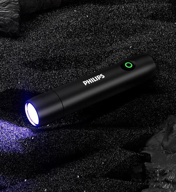 Philips kattmosslampa violett fackla svampdetektering ultraviolett specialljus