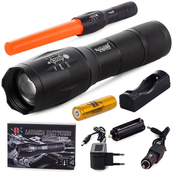 Bailong taktinen taskulamppu cree zoom LED XM-L T6 malli 1831