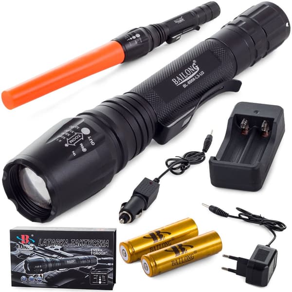 Bailong taktinen taskulamppu CREE XM-L T6 LED -valolla, malli 8668