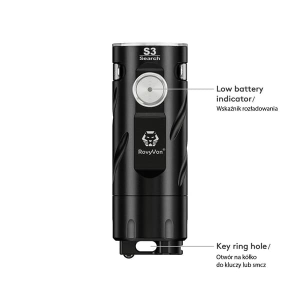 RovyVon S3 Sort Lommelygte Sort 1800 Lumen