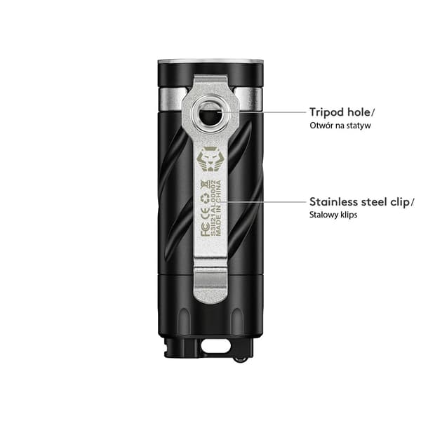 RovyVon S3 Sort Lommelygte Sort 1800 Lumen