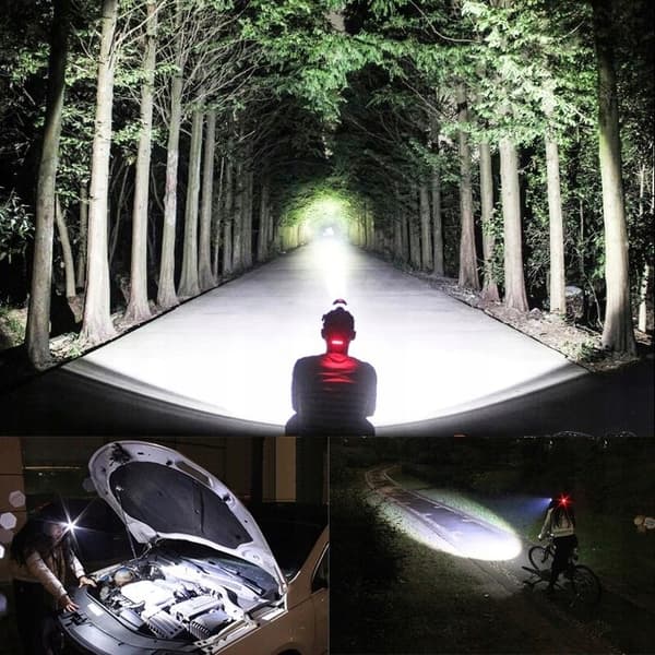 KRAFTFULD LED-PANDELAMPE GENOPLADELIG COB-PANDELAMPE TURISTPANDELAMPE